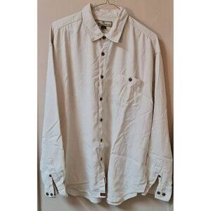 Tommy Bahama Men’s ExtraLarge 100% Silk Beige Long Sleeve Wood Button Down Shirt